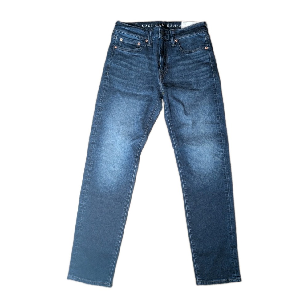 NWT American Eagle AirFlex+ Slim Straight Jeans Mens 29x32 Dark Wash Stretch...